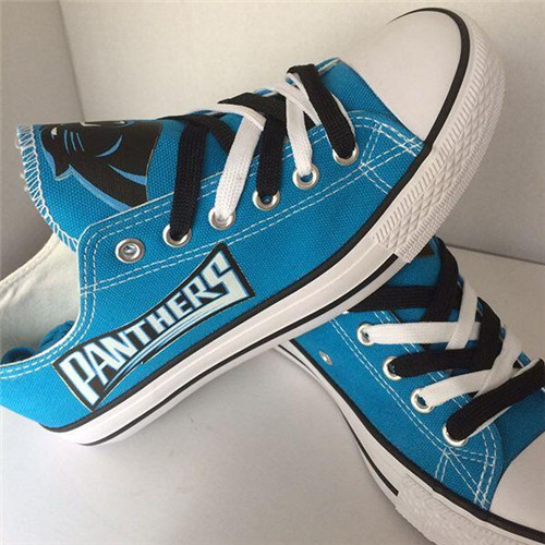 Women's Carolina Panthers Repeat Print Low Top Sneakers 004 Women's Carolina Panthers Repeat Print Low Top Sneakers 004